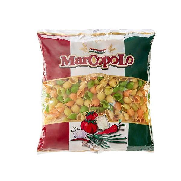 馬可波羅三色稜紋貝殼麵 500g