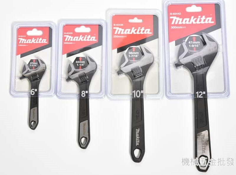 makita {牧田} 6"、8"、10"、12" 活動扳手 附刻度 ,電動工具