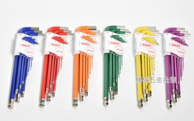  EIGHT TLS-S9 白金球型彩色六角扳手 公制六角板手 日本製 ,手工具