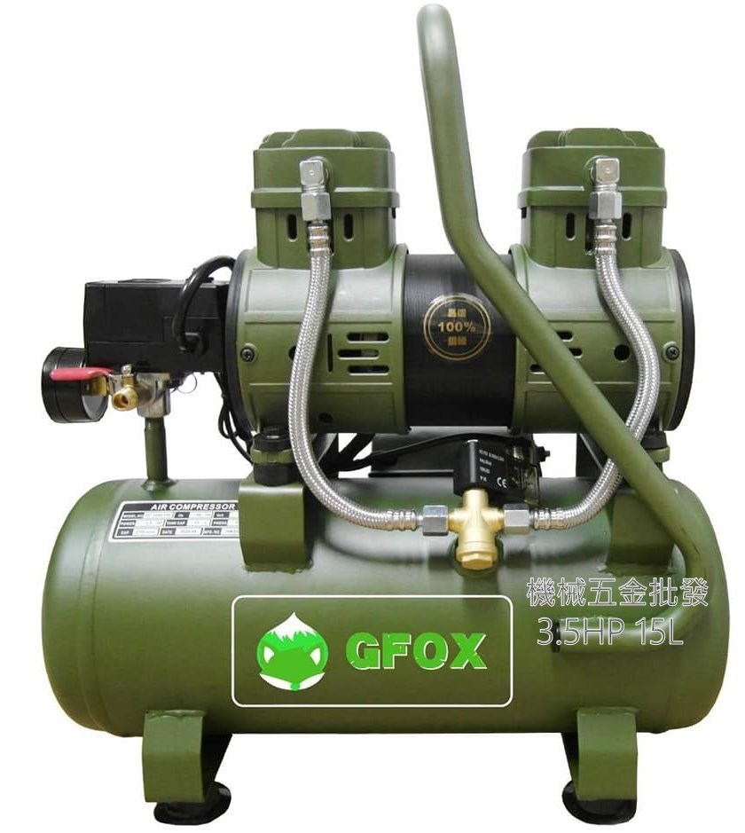 GFOX 3.5HP 15L、3.5HP 30L 無油式高速型空壓機{軍綠色}  {黑色}} ,氣動工具