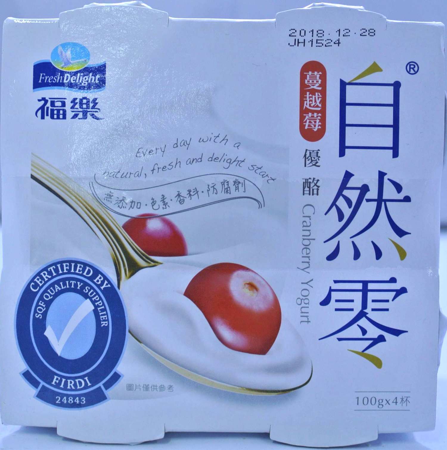 福樂自然零 蔓越莓優格100g*4入