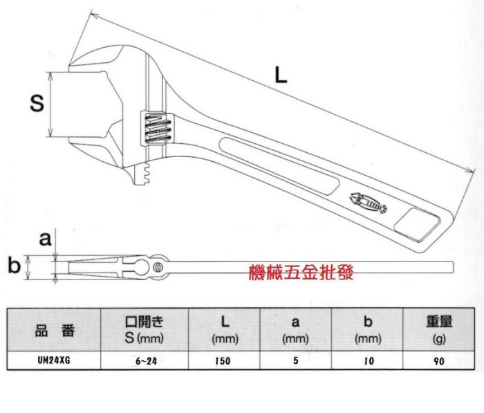 LOBSTER {蝦牌} UM24XG UM30XG UM36XG UM49X 活動扳手 三面受力活動板手,手工具