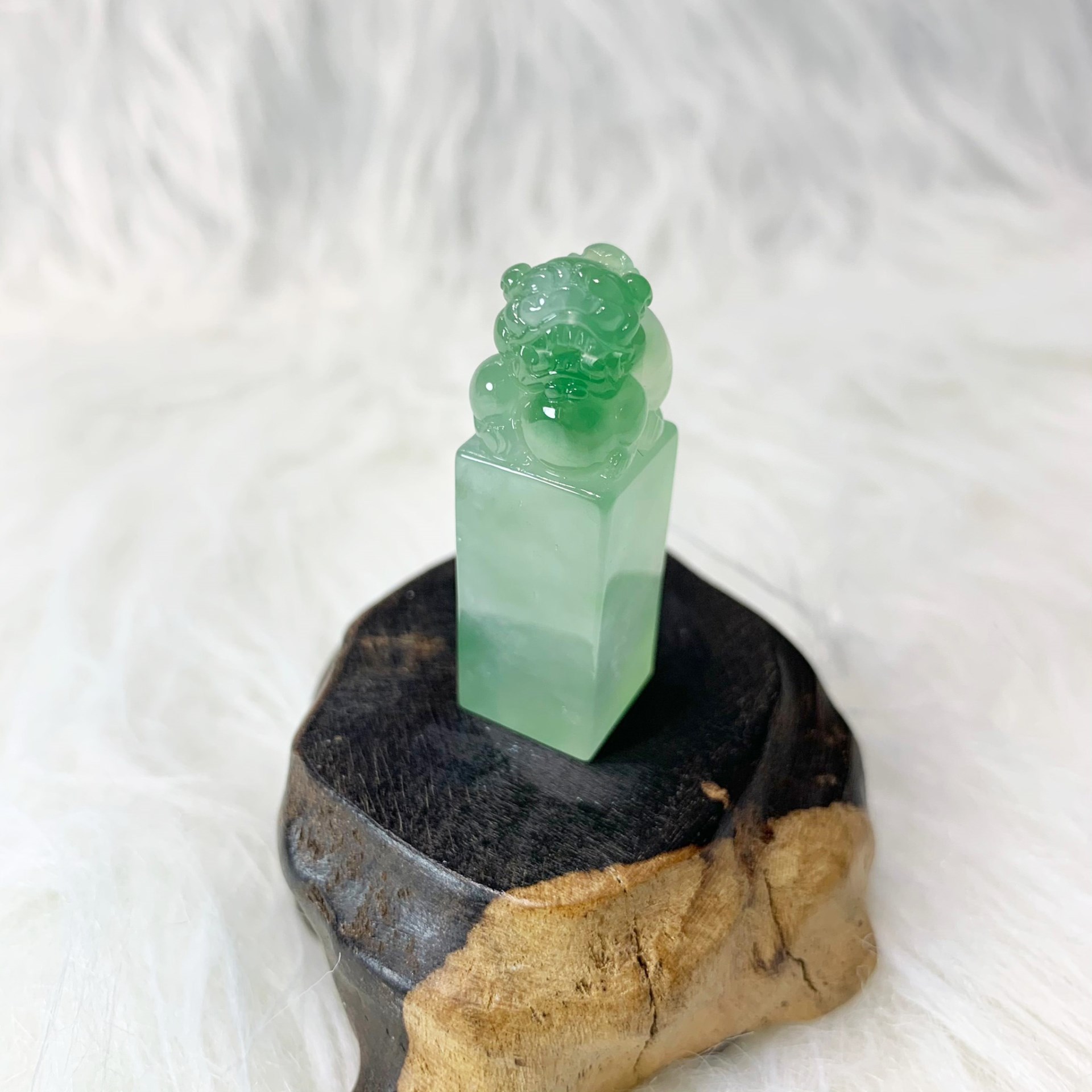 冰種帶綠獅印