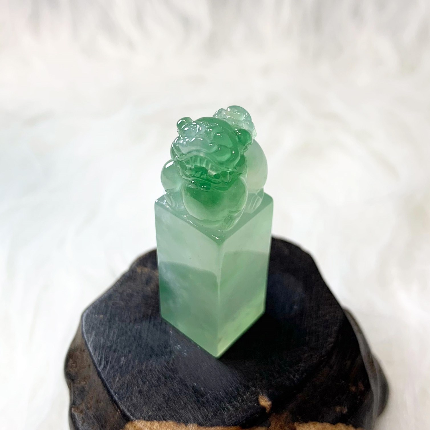 冰種帶綠獅印