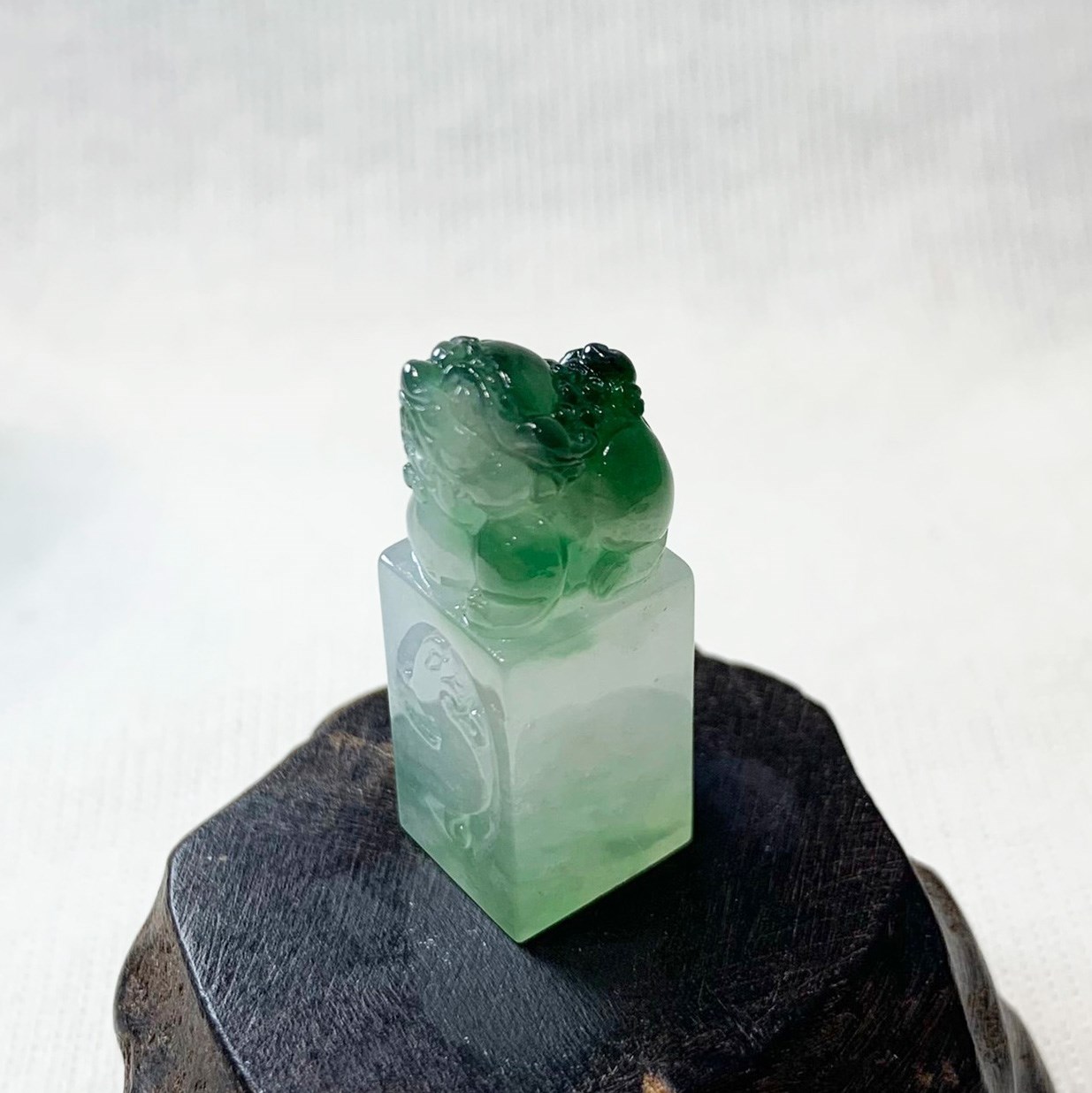 冰種花青獅印(已售出)