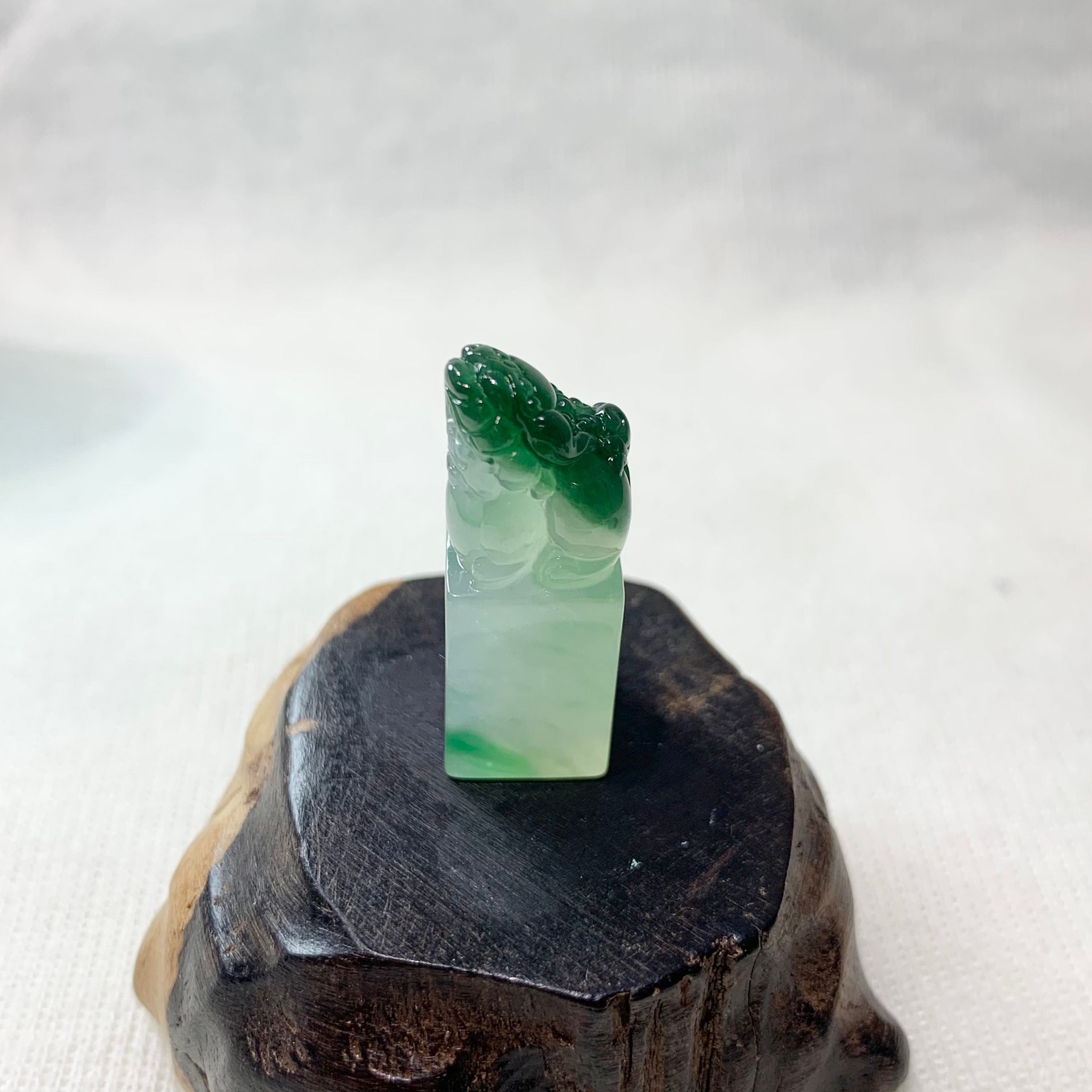 冰種花青獅印