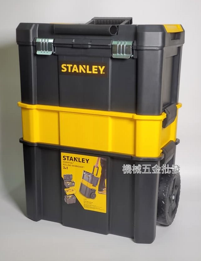 STANLEY {史丹利} STST1-80151專業可折疊拉桿移動工具箱 三層工具箱,手工具
