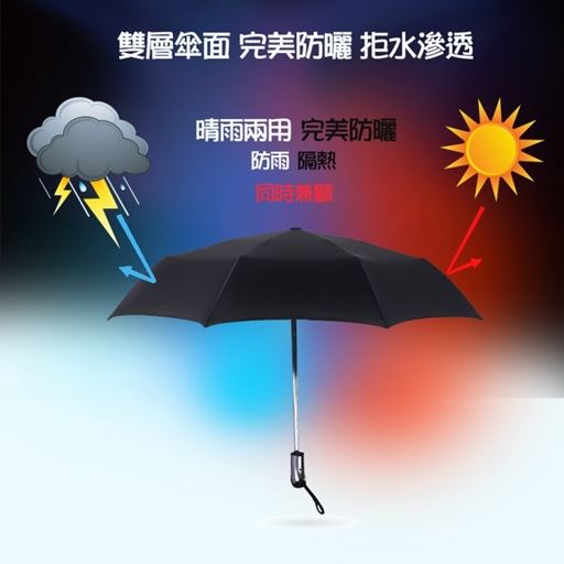 三折自動開收防曬外翻傘