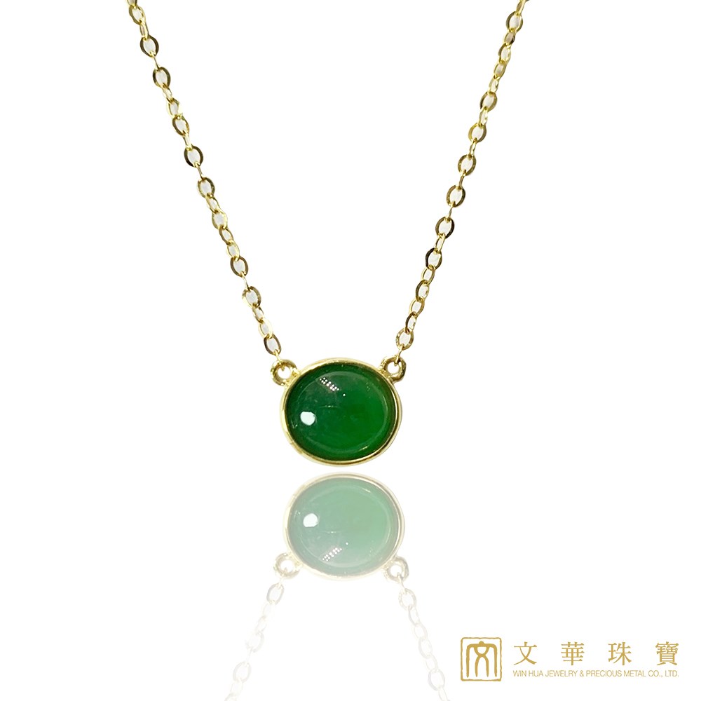 翡翠蛋面黃K項鍊(已售出)