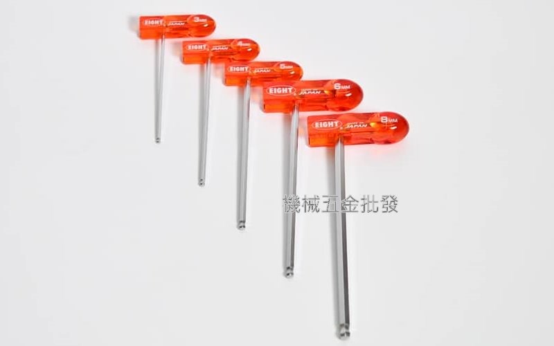   EIGHT  WHH-3TL T型六角板手 3mm 附可拆式塑膠輔助把手 日本製,手工具