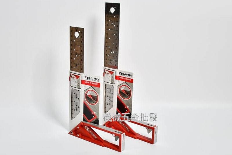 KAPRO {以色列} 20CM 30CM不鏽鋼直角尺 KP-353 洞洞尺45度90度木工尺標注鋼尺劃線角度,手工具
