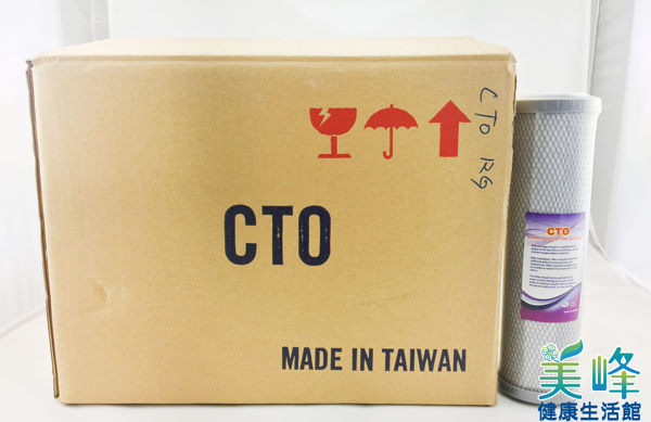台灣製造10英吋活性碳心除氯CTO過濾部分重金屬化學物質，一箱25支裝免運