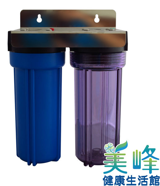 不銹鋼吊片二道式洗衣機過濾器、洗衣機淨水器(洩壓鈕型)全配件含專用延長水管一組1995
