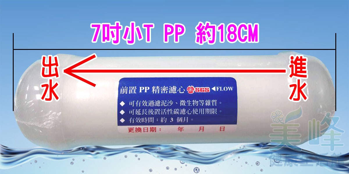 適用各式淨水器、加壓馬達前置過濾泥沙雜質聚丙烯PP材質濾心7吋，通過SGS認證