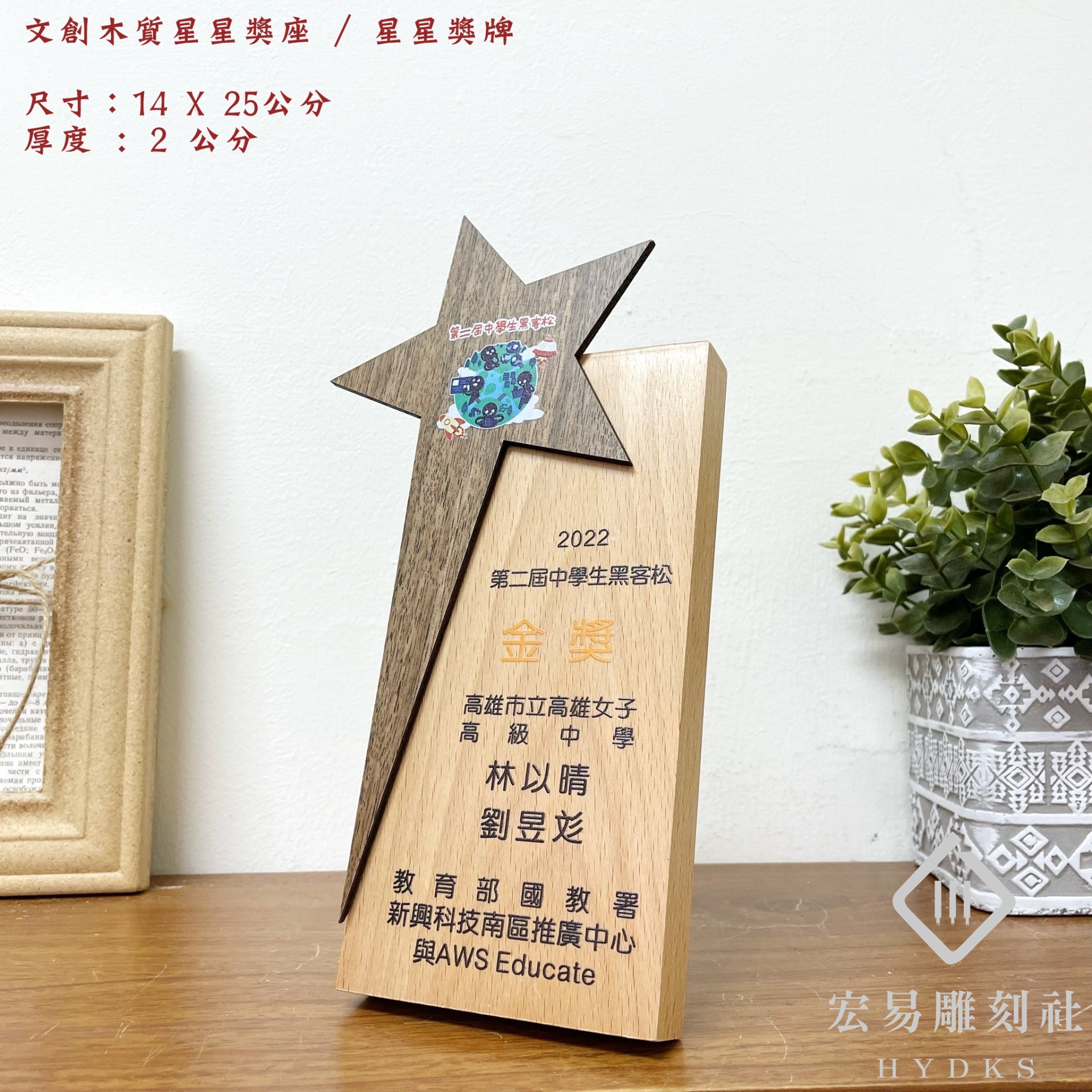 台灣製-文創木質星星獎座 / 星星獎牌