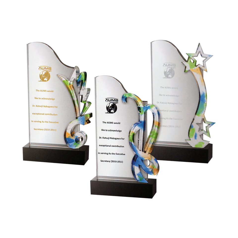 彩虹琉璃水晶獎座     