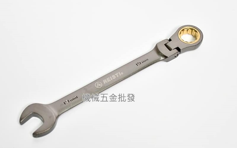  REISTI {瑞士釘} 搖頭式棘輪梅花扳手 高扭力黑金鋼鍍鎳扳手,手工具