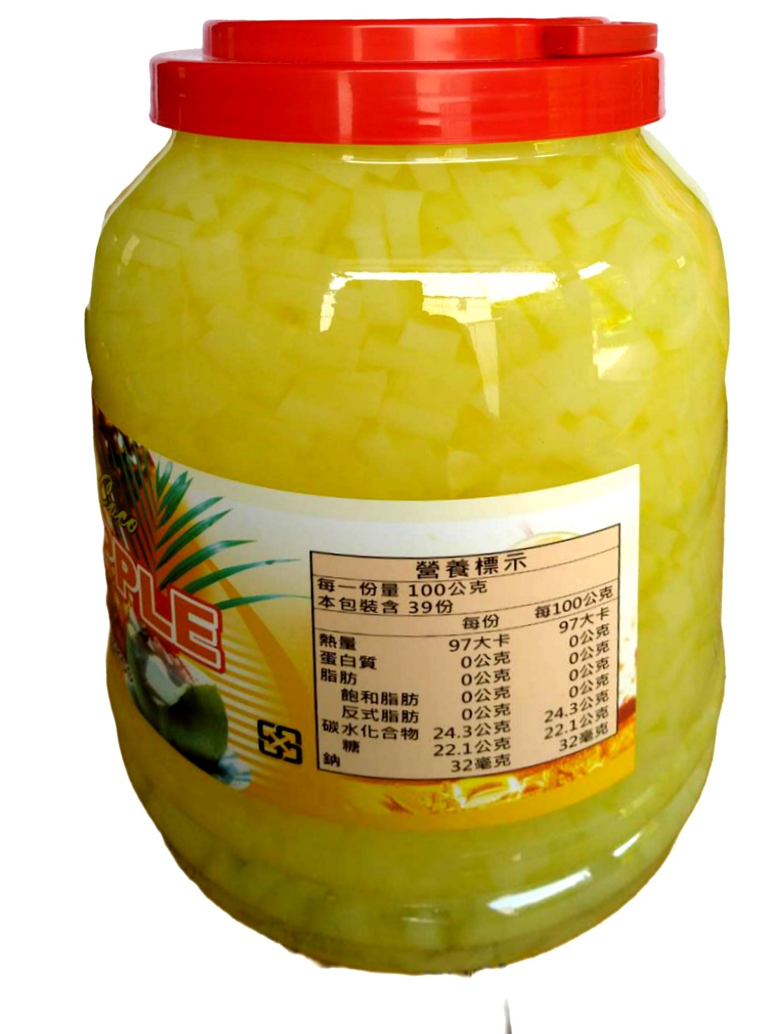 鳳梨椰果 (條狀) 3.8KG 