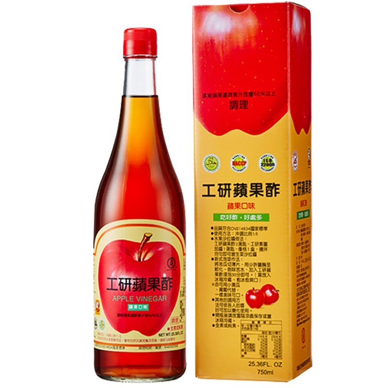 工研 益壽多蘋果醋 750ml 