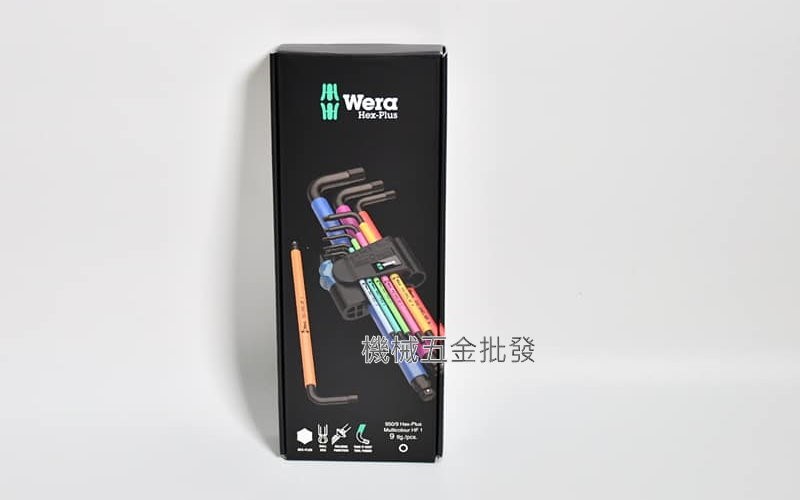 德國 Wera 950 SPKL / 9HF 彩色膠套固定鋼珠球頭六角扳手 9支組,手工具