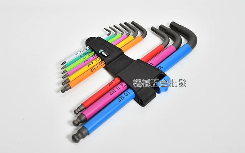 德國 Wera 950 SPKL / 9HF 彩色膠套固定鋼珠球頭六角扳手 9支組,手工具