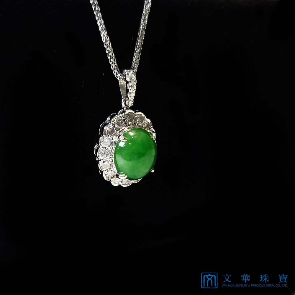 翡翠蛋面鑽墜