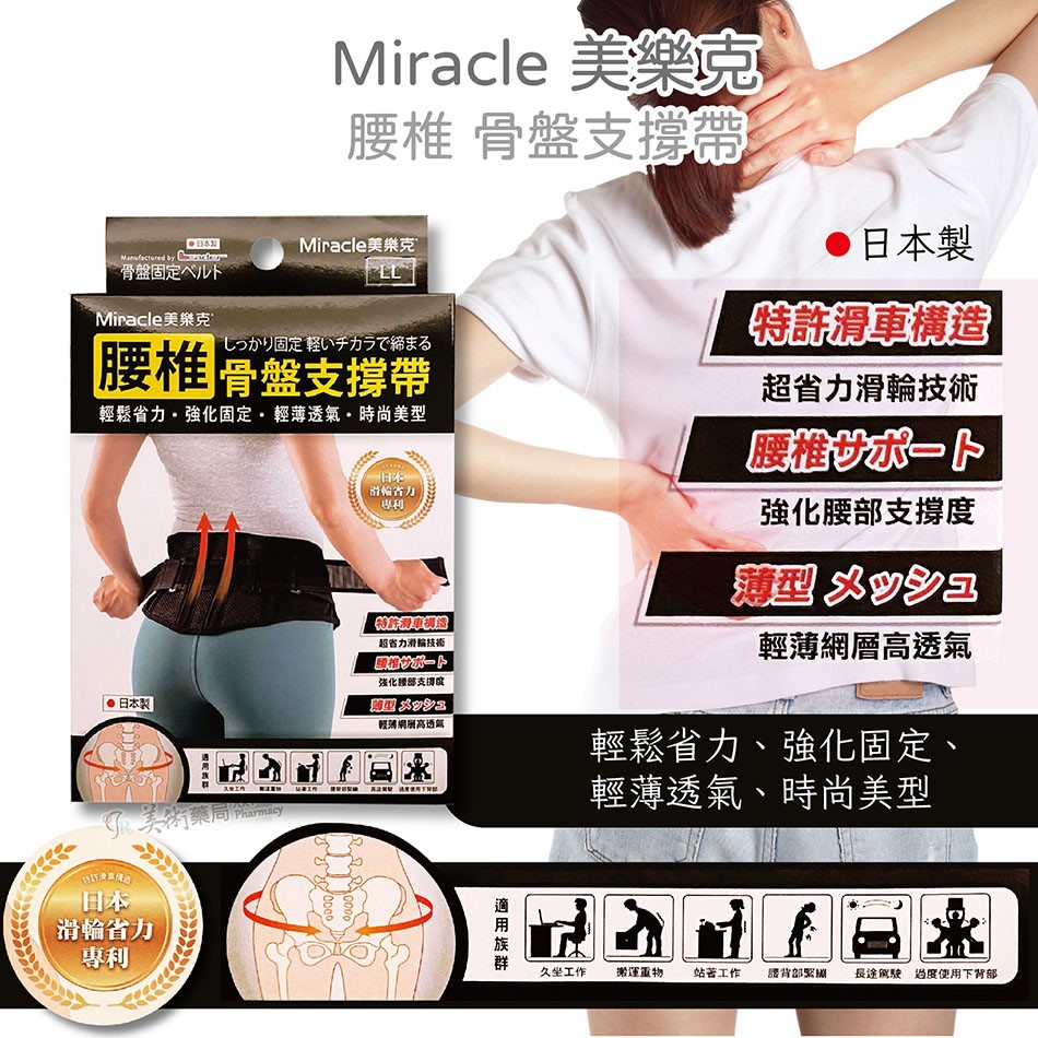 美樂克 腰椎 骨盤支撐帶 S-M / M-L /  LL