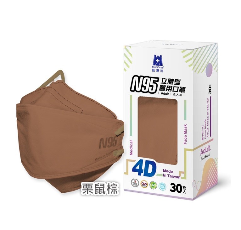 藍鷹牌 N95 4D立體型 成人醫用口罩 10入/盒 30入/盒 可聊聊詢色選色 美術藥局｜官方公司貨