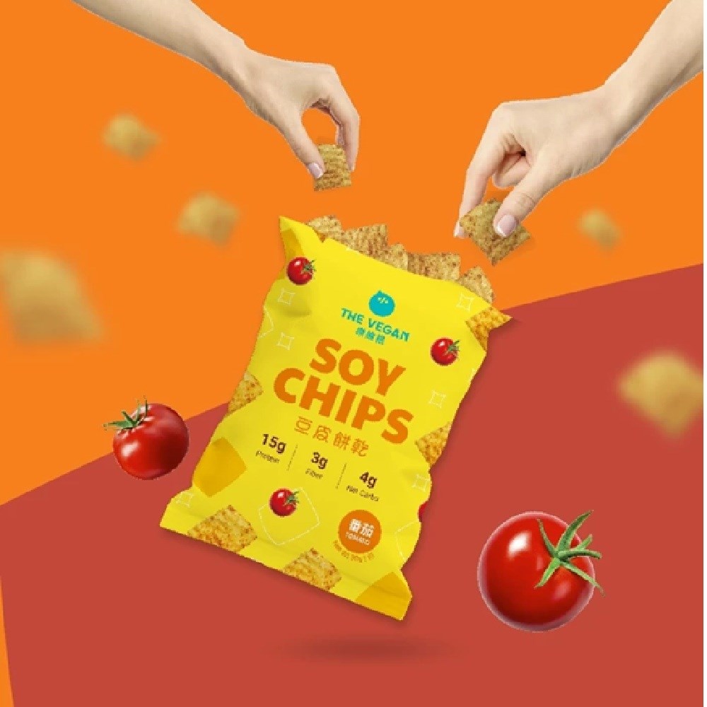 THE VEGAN 樂維根 豆皮餅乾 蛋白餅乾零食 素食蛋白 大豆蛋白 蛋白棒 番茄 海苔 洋蔥酸奶 可可 青檸椒鹽