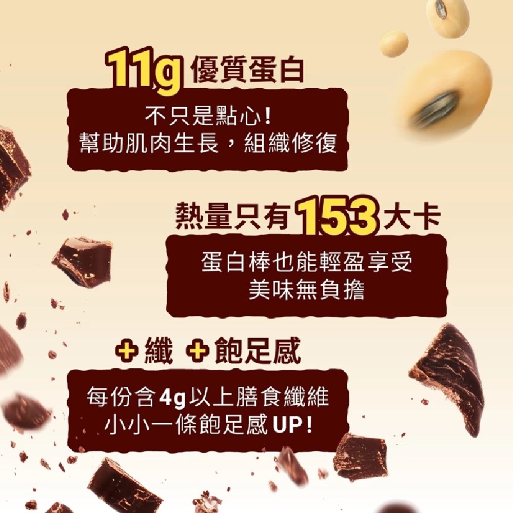 THE VEGAN 樂維根 大豆蛋白棒 巧克力口味 純素植物性蛋白 高蛋白 大豆蛋白 蛋白質營養 日常補充 全素