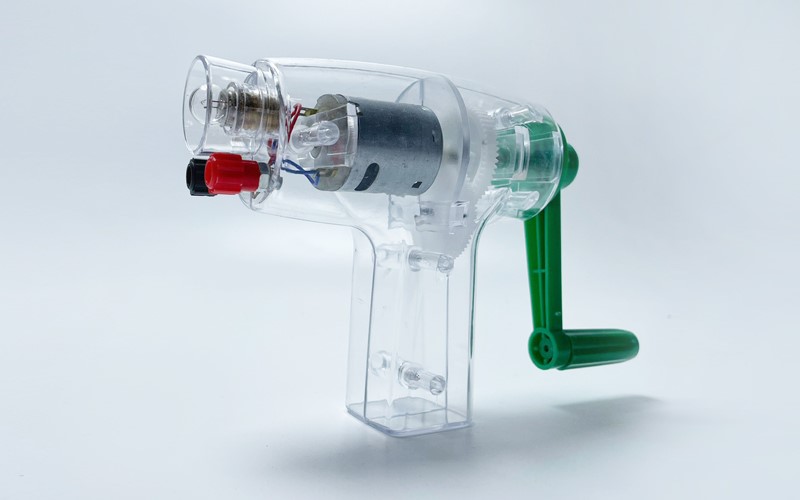 透明手搖透明手搖發電機,動能轉電能實驗,能量轉換,Hand Crank Generator,A13-123,國教儀器發電機