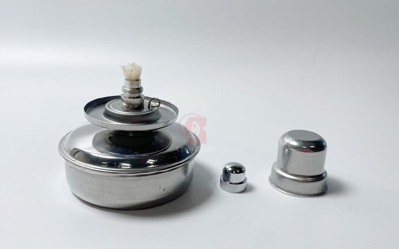 不鏽鋼安全酒精燈,Stainless Steel Spirit Lamp With Wick Adjustable,100ml,可調式燈芯
