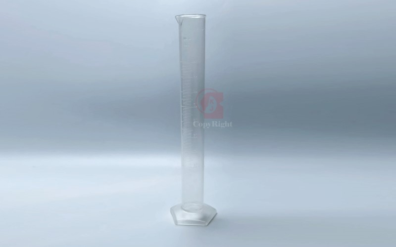 透明塑膠刻度量筒,Transparent Measuring Cylinder,Embossed Scale,pentagonal Base,TPX材質，100ml