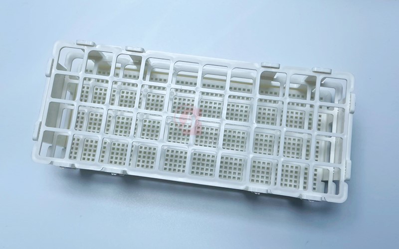 PP試管架上視,Plastic 40 Hole Test Tube Rack,PP材質,40孔,適用孔徑約20mm(或以下),A1-079-13b,國教儀器