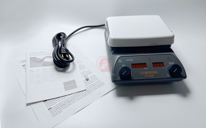 說明書及配件，電磁加熱攪拌器,加熱板,Stirring Hot Plate,CORNING PC-420D,搪瓷板面,附攪拌子,A6-042-1,國教儀器