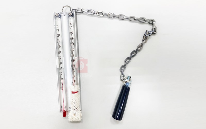 手搖乾溼度計,C1-011-5,Sling Psychrometer (吊帶式),手搖乾濕計,迴旋乾濕度計,乾球濕球,含鏈條、旋轉手柄,0-100℃,C1-011-5,國教儀器