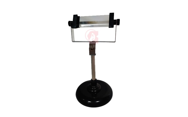 玻璃三稜鏡,Glass Triangular Prism,玻璃菱鏡長度8cm,可旋轉調整角度,含底座,A10-014-7,國教儀器