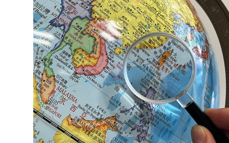 行政圖雙環立體浮雕地球儀