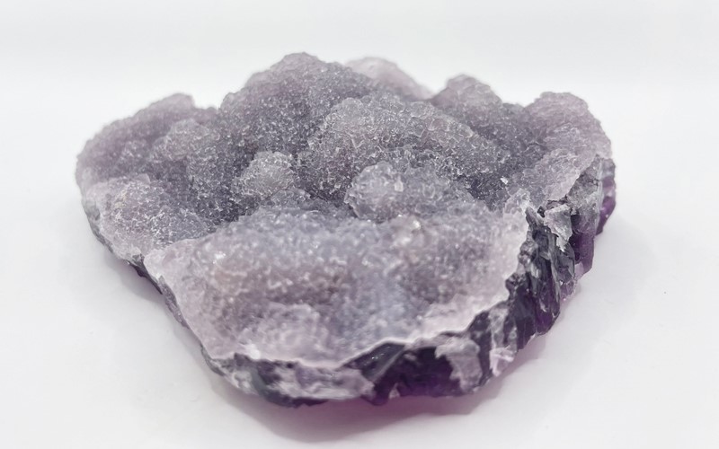 紫螢石二次結晶,水晶礦物礦石原礦,Fluorite,氟化鈣,CaF2,紫色螢光效應,國教儀器