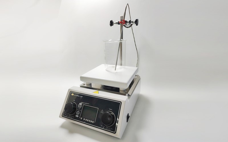 電磁加熱攪拌器,GLOBALLAB,Hot plate Magnetic Stirrers Ceramic Coated heat plate (Mica Plate Heater),含溫度探棒 支架 攪拌子,A6-207-2,國教儀器