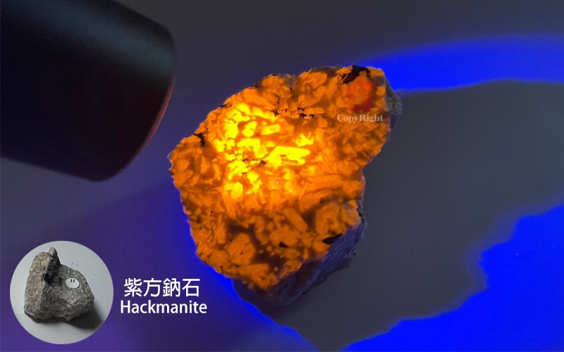 螢光礦石組,Fluorescent Minerals Collection,紫方鈉石,Hackmanite,C1-127,國教儀器