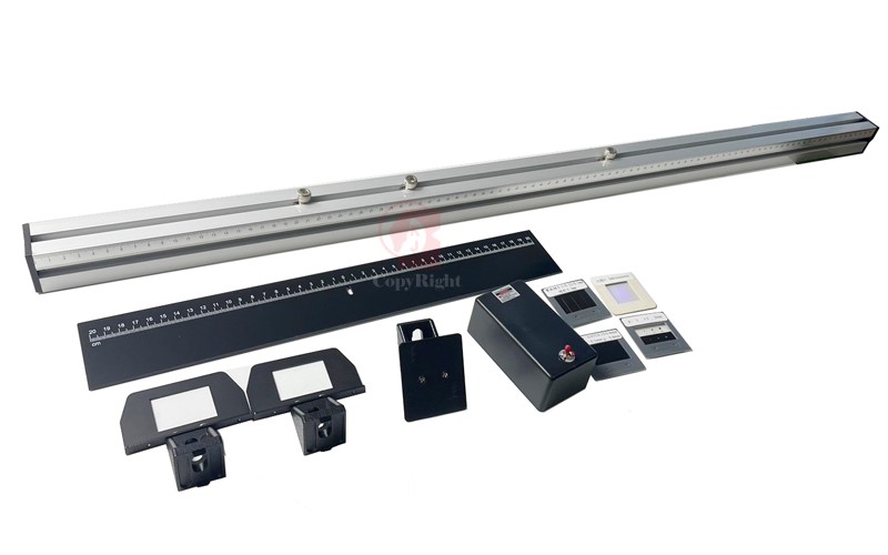 新型干涉與繞射實驗器,Interference and Diffraction of Light Experiment,光學軌道 100cm Optics Track,狹縫片 Slits ,綠光雷射 532nm Green Laser,圓孔光柵片,光柵片500lines grating sheet,國教儀器,A10-070
