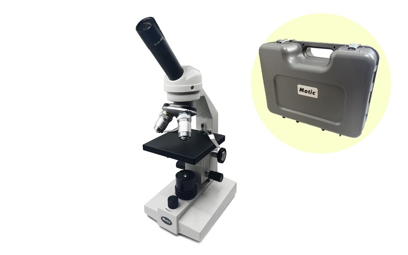 MOTIC Monocular Microscope,LED單眼生物顯微鏡 含塑鋼手提保管箱,B1-002-b,國教儀器