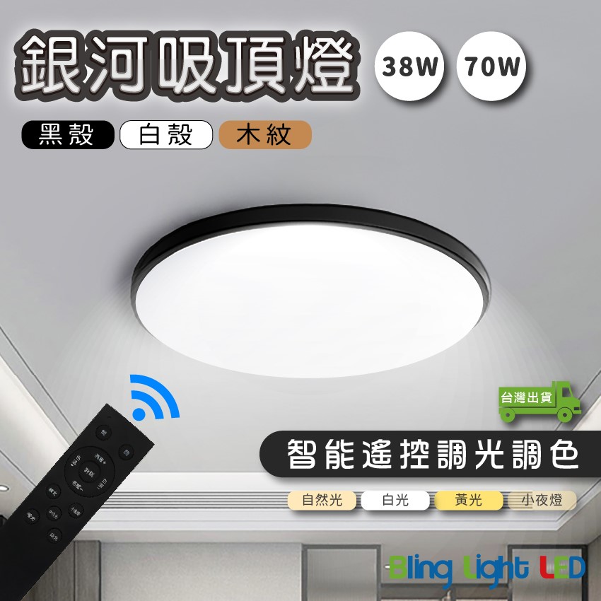 ◎馬卡龍LED銀河吸頂燈/客廳燈/房間燈，智能遙控可調光調色，38W/70W，北歐風格，台灣現貨
