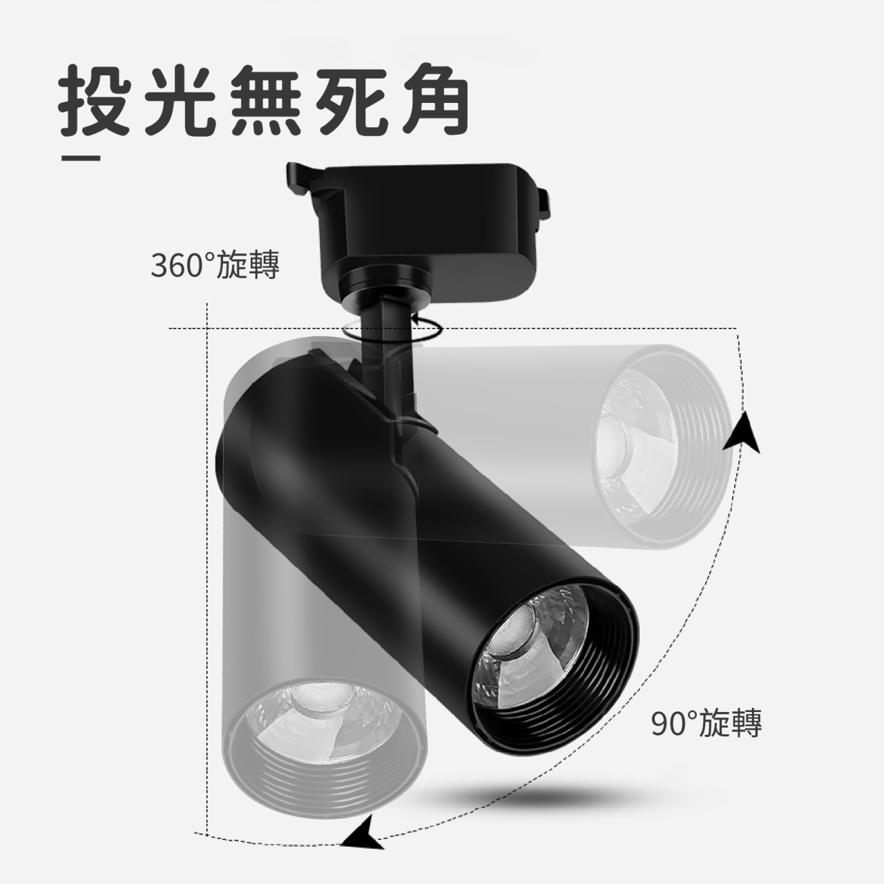 ◎LED全光譜北極星圓筒軌道燈/投射燈，高顯色97Ra，設計師款，12W/20W/30W