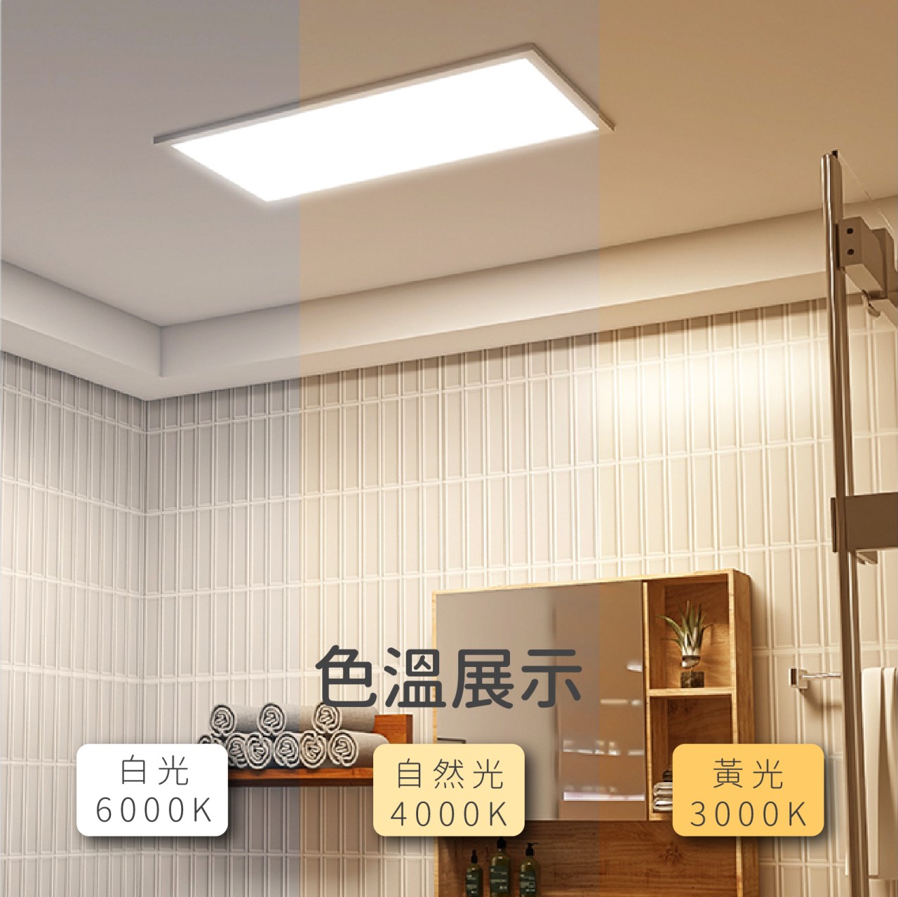 ◎LED爆亮款高流明直下式發光平板燈，60x60CM，48W，白光/自然光/黃光，全電壓