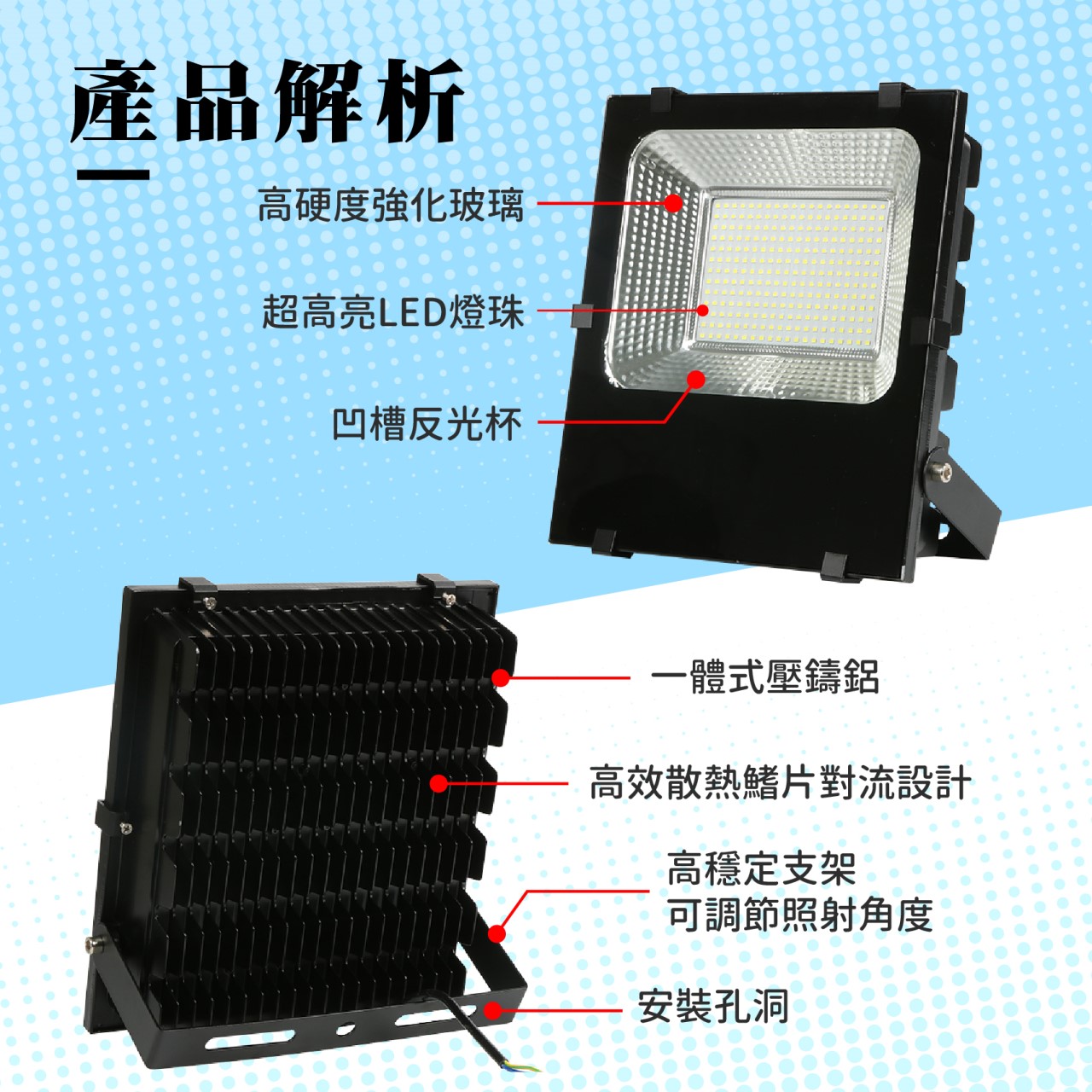 ◎150W LED戶外投光燈/廣告燈/泛光燈/投射燈，IP66防塵防水