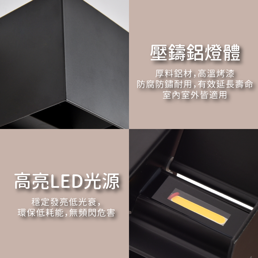◎戶外IP54防水防塵LED壁燈 防潮 防蟲 造景/景觀/庭園/氛圍 砂灰色 現代簡約北歐風 黃光
