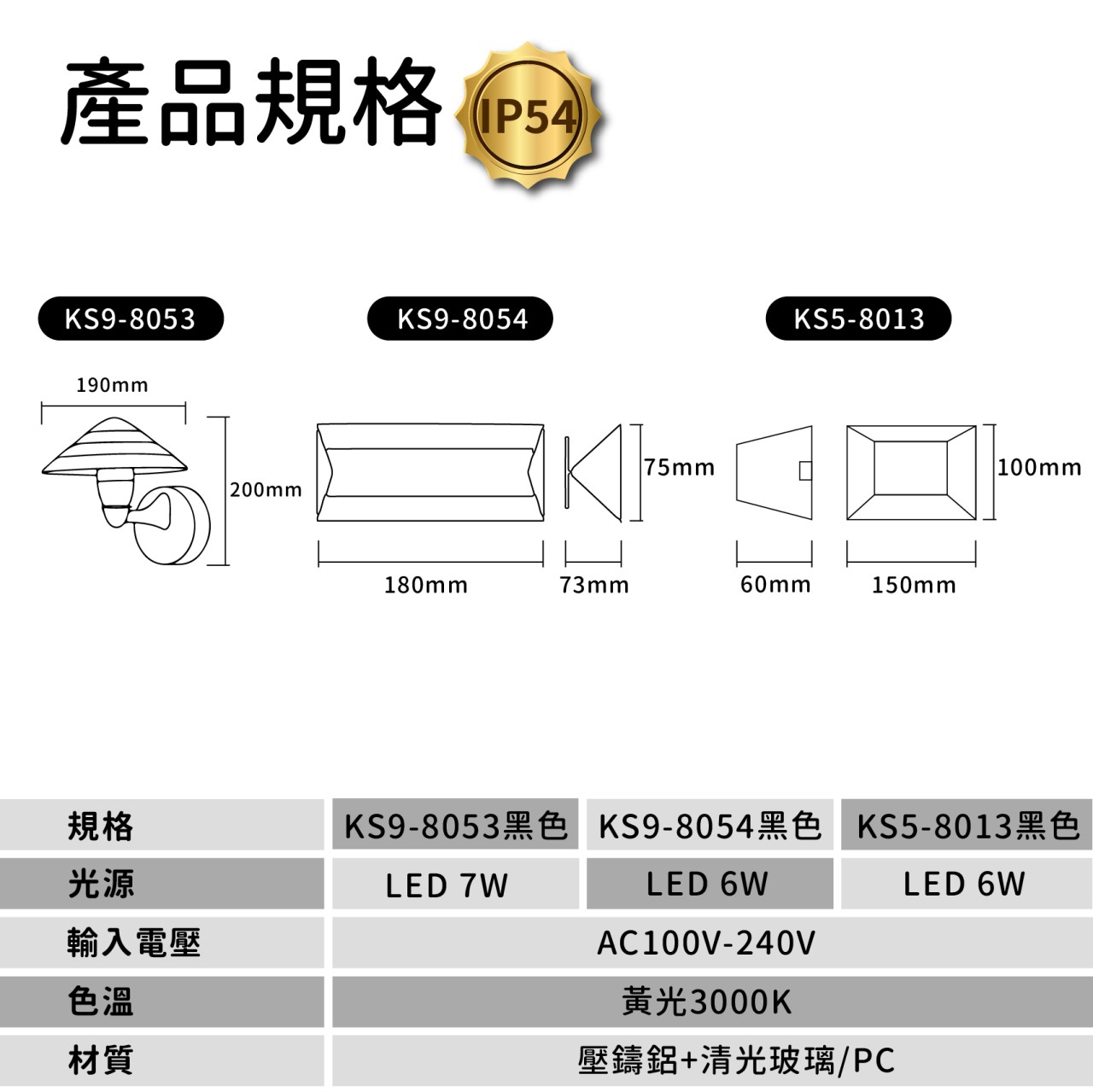 ◎戶外IP54防水防塵LED造型壁燈 防潮 防蟲 造景/景觀/庭園/氛圍 現代簡約北歐風 黃光