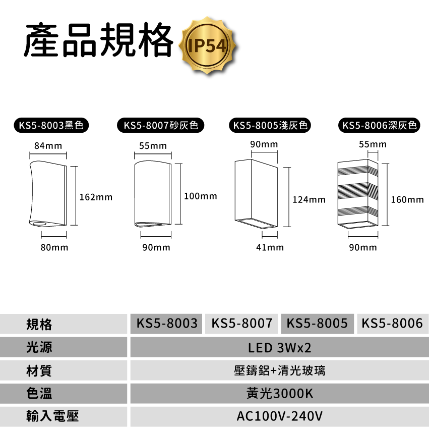 ◎戶外IP54防水防塵LED長型壁燈 防潮 防蟲 造景/景觀/庭園/氛圍 現代簡約北歐風 黃光